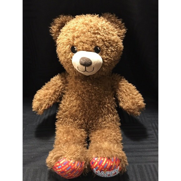 Build a Bear 2019 Soft HAPPY BIRTHDAY Brown Teddy Bear Plush Stuffed Animal Toy - Picture 1 of 9